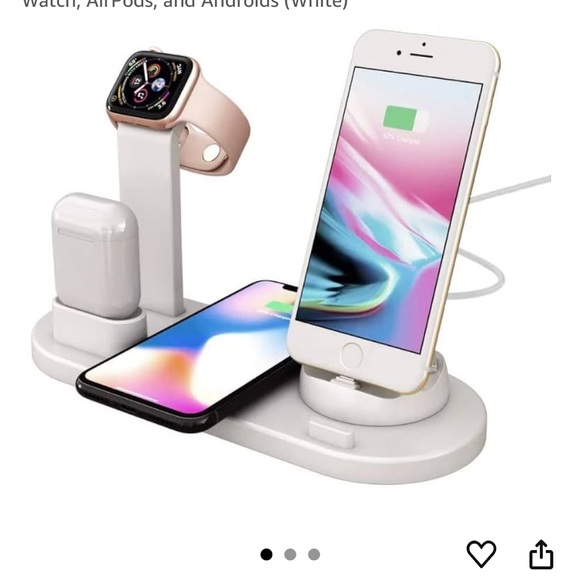 White Wireless Charging Station for Multiple Devices GENERIC - Picture 1 of 5